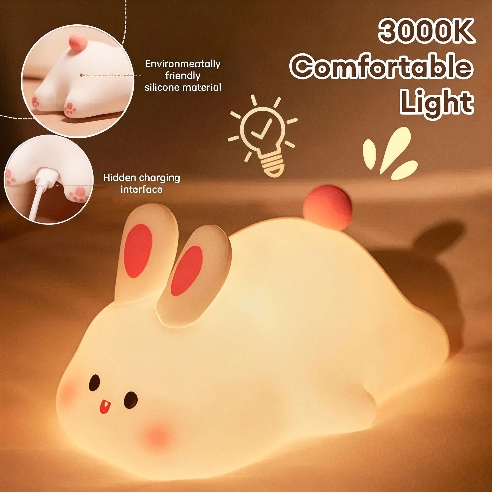 Soft Glow Rabbit LED Night Light